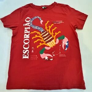 Farm Red Short Sleeve Tee with Scorpion Graphic